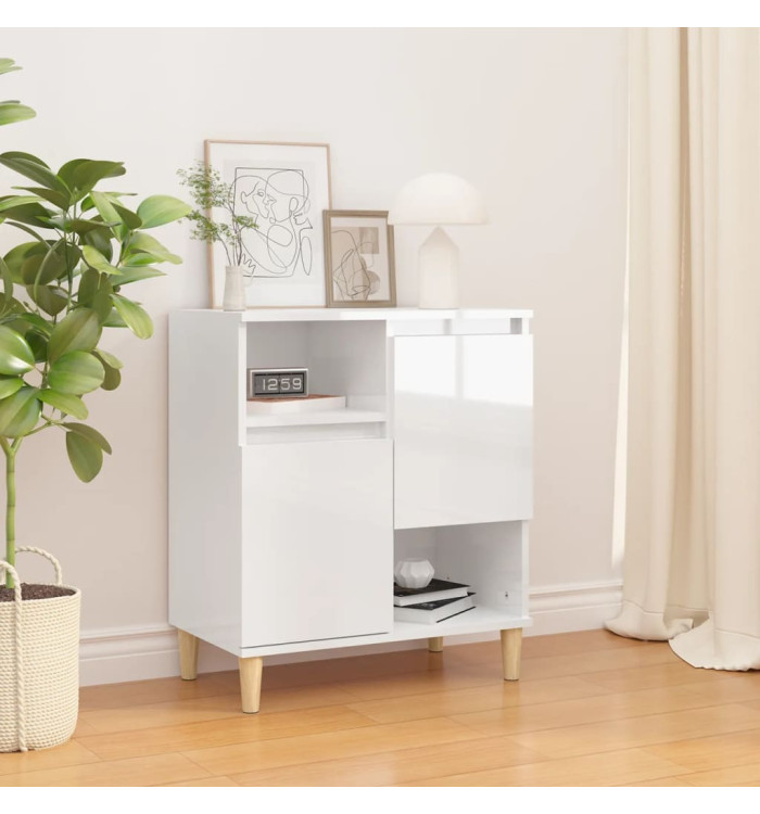 Buffet Blanc brillant 60x35x70 cm Bois d'ingénierie | Mobilier & Déco