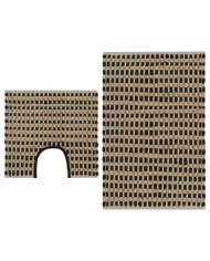 Tapis de salle de bain tissés à la main Jute Naturel et Noir | Mobilier & Déco