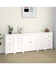 Buffet Blanc 230x35x80 cm Bois massif de pin | Mobilier & Déco