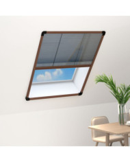 Moustiquaire plissée pour fenêtre Aluminium Marron 60x80 cm | Mobilier & Déco