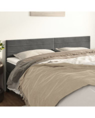 Têtes de lit 2 pcs Gris foncé 100x5x78/88 cm Velours | Mobilier & Déco