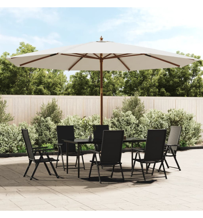 Parasol de jardin avec mât en bois sable 400x273 cm | Mobilier & Déco