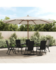 Parasol de jardin avec mât en bois sable 400x273 cm | Mobilier & Déco