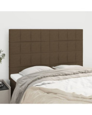 Têtes de lit 4 pcs Marron foncé 72x5x78/88 cm Tissu | Mobilier & Déco