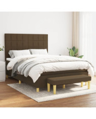 Sommier à lattes de lit avec matelas Marron foncé 140x200 cm | Mobilier & Déco