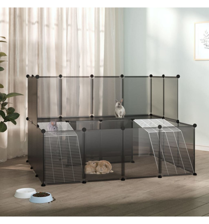 Cage pour petits animaux Noir 143x107x93 cm PP et Acier | Mobilier & Déco