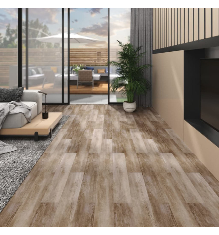 Dalles de plancher PVC 5,02 m² 2mm autoadhésif délavage de bois | Mobilier & Déco
