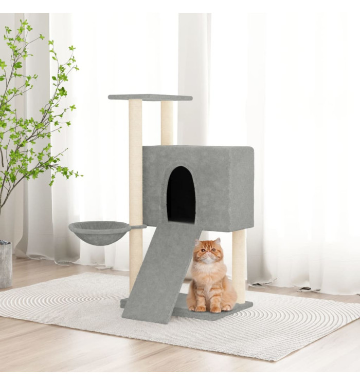 Arbre à chat avec griffoirs en sisal Gris clair 96 cm | Mobilier & Déco