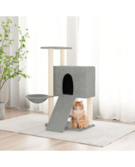 Arbre à chat avec griffoirs en sisal Gris clair 96 cm | Mobilier & Déco