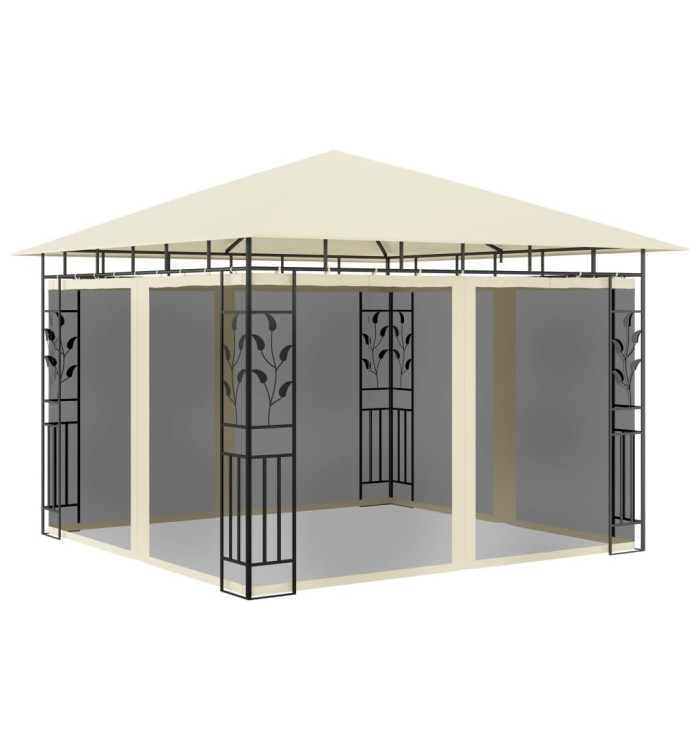 Belvédère avec moustiquaire 3x3x2,73 m Crème 180 g/m² | Mobilier & Déco