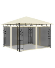 Belvédère avec moustiquaire 3x3x2,73 m Crème 180 g/m² | Mobilier & Déco