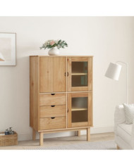 Buffet haut OTTA 85x43x125 cm bois massif de pin | Mobilier & Déco
