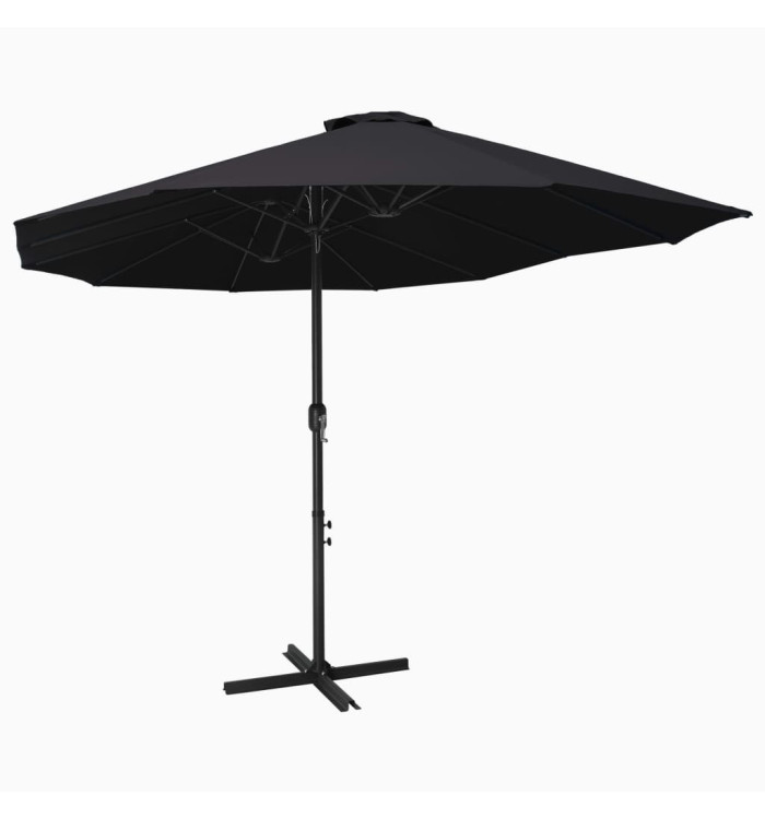 Parasol d'extérieur et poteau en aluminium 460x270 cm Noir | Mobilier & Déco