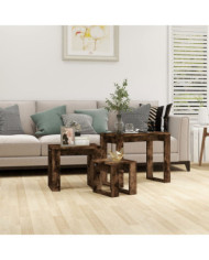 Tables gigognes 3 pcs Chêne fumé Bois d'ingénierie | Mobilier & Déco
