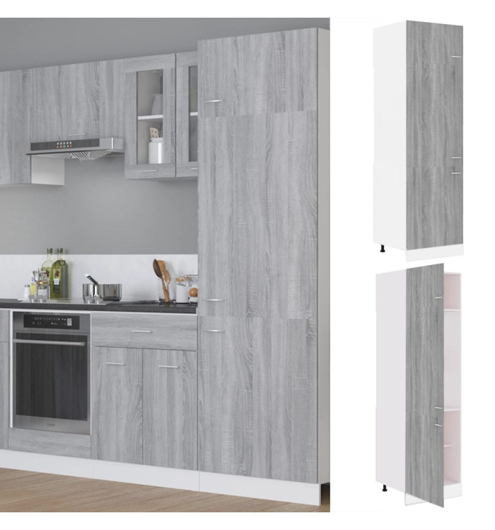 Armoire à réfrigérateur "Lyon" Sonoma gris 60x57x207 cm Bois | Mobilier & Déco