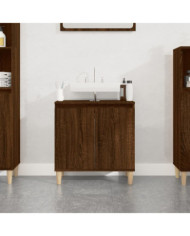 Meuble d'évier chêne marron 58x33x60 cm bois d'ingénierie | Mobilier & Déco