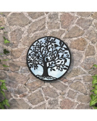 Miroir de jardin Noir 40x2,5 cm Fer Rond utilisation extérieure | Mobilier & Déco