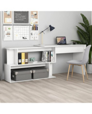 Bureau d'angle Blanc 200x50x76 cm Bois d'ingénierie | Mobilier & Déco