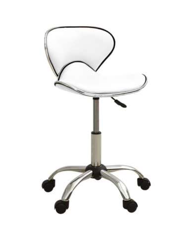 Tabouret de salon et spa Blanc Similicuir | Mobilier & Déco