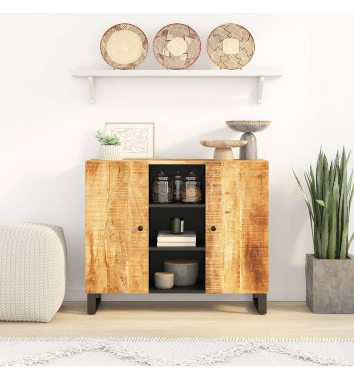 Buffet avec 2 portes 90x33x75 cm bois massif de manguier | Mobilier & Déco