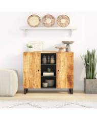 Buffet avec 2 portes 90x33x75 cm bois massif de manguier | Mobilier & Déco