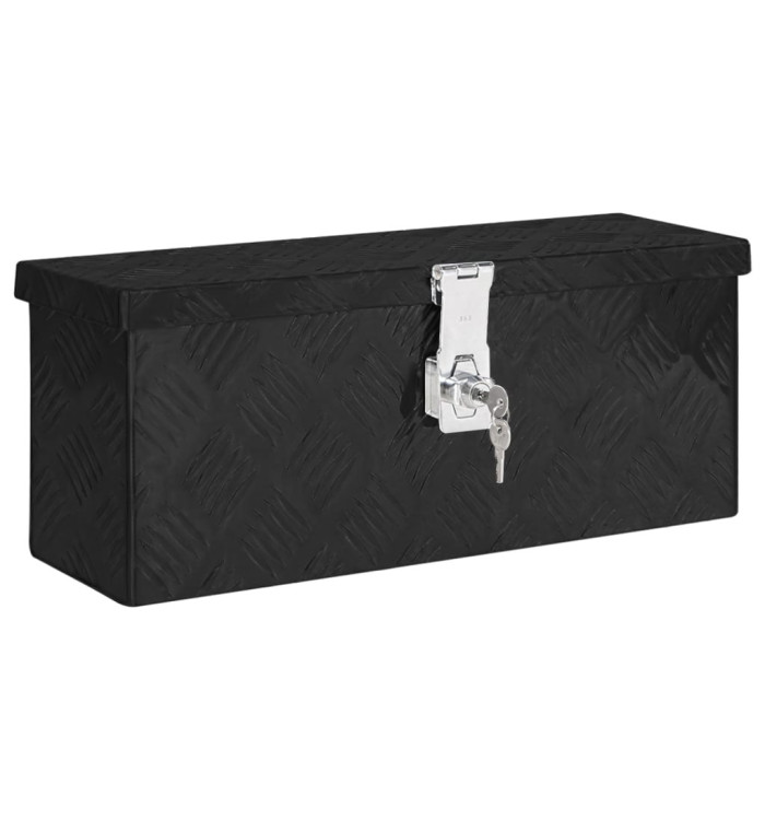 Boîte de rangement Noir 50x15x20,5 cm Aluminium | Mobilier & Déco