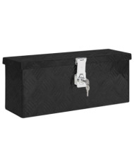 Boîte de rangement Noir 50x15x20,5 cm Aluminium | Mobilier & Déco