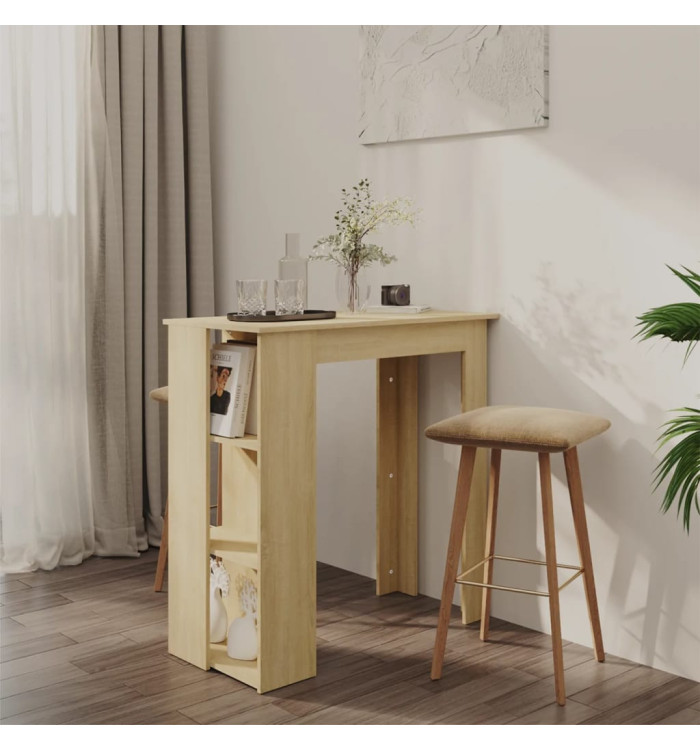 Table de bar avec étagère Chêne sonoma Bois d'ingénierie | Mobilier & Déco