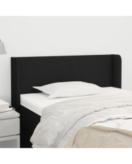 Tête de lit avec oreilles Noir 83x16x78/88 cm Tissu | Mobilier & Déco
