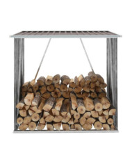 Abri de stockage de bois Acier galvanisé 163x83x154 cm Marron | Mobilier & Déco