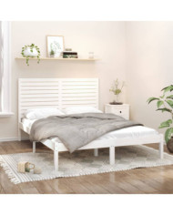 Cadre de lit sans matelas blanc 120x200 cm bois massif | Mobilier & Déco