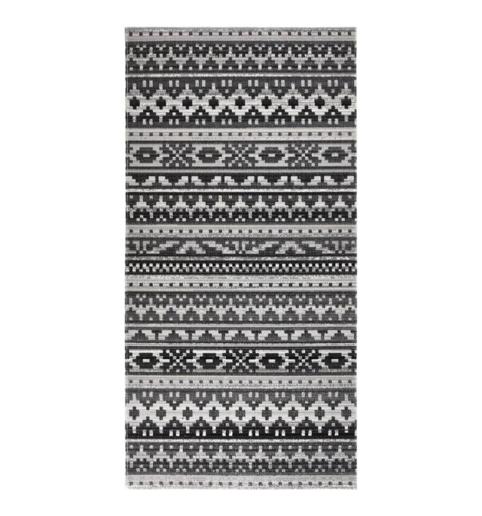 Tapis à tissage plat d'extérieur 100x200 cm Gris foncé | Mobilier & Déco