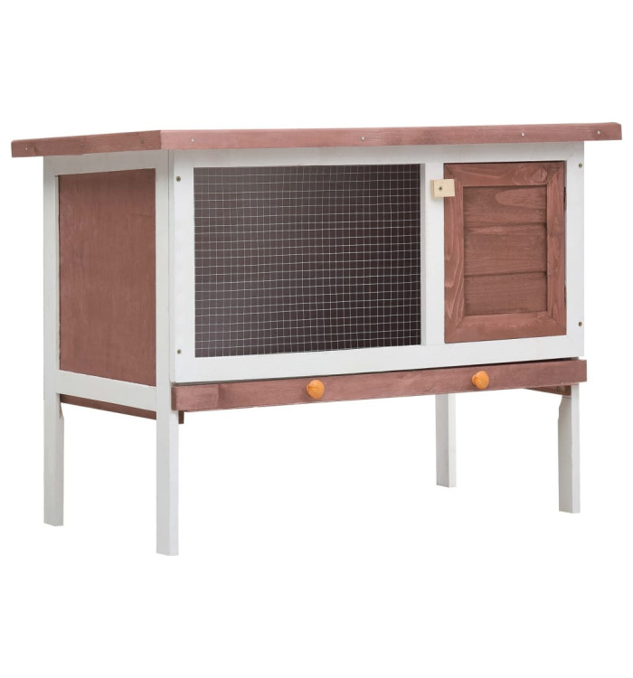 Clapier d'extérieur 1 niveau Marron Bois | Mobilier & Déco