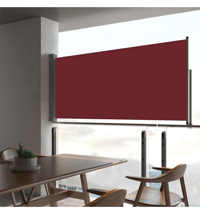 Auvent latéral rétractable de patio 60x300 cm Rouge | Mobilier & Déco