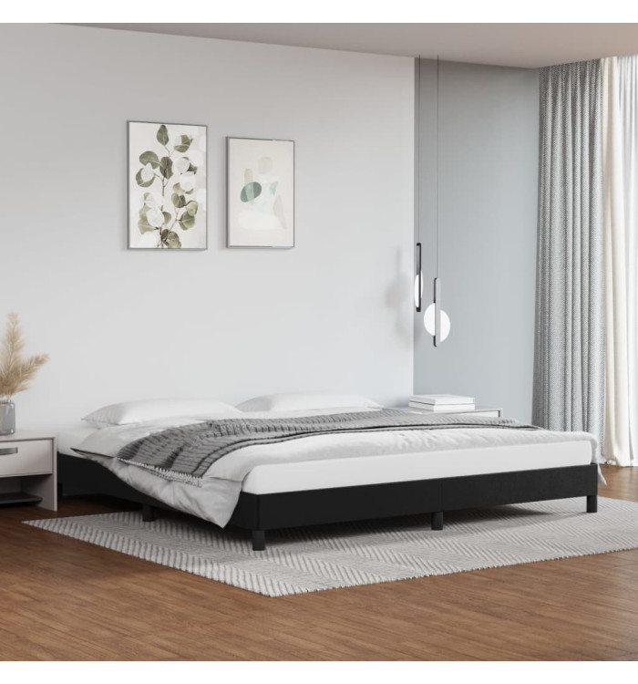 Cadre de lit sans matelas noir 200x200 cm similicuir | Mobilier & Déco