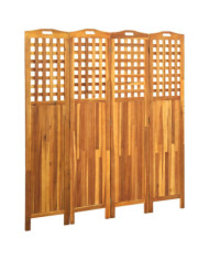 Cloison de séparation 4 panneaux 161x2x170 cm Bois d'acacia | Mobilier & Déco