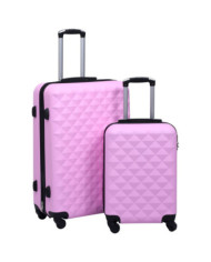 Ensemble de valises rigides 2 pcs Rose ABS | Mobilier & Déco