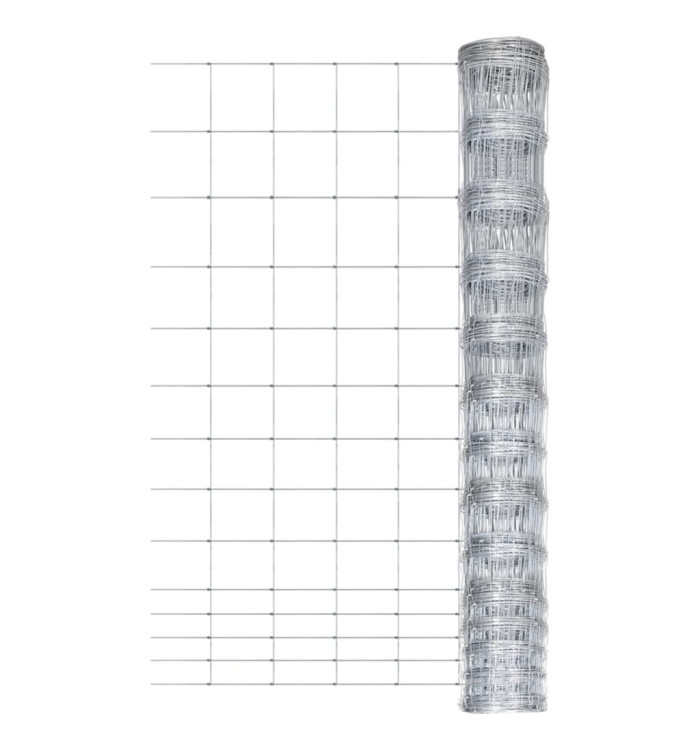 Clôture de jardin Acier galvanisé 50 m 150 cm Argenté | Mobilier & Déco