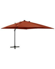 Parasol de jardin en porte-à-faux avec mât et lumières LED | Mobilier & Déco