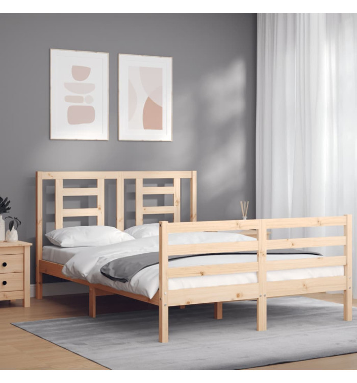 Cadre de lit sans matelas 120x200 cm bois massif | Mobilier & Déco