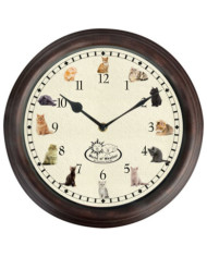 Esschert Design Horloge avec sons de chat | Mobilier & Déco