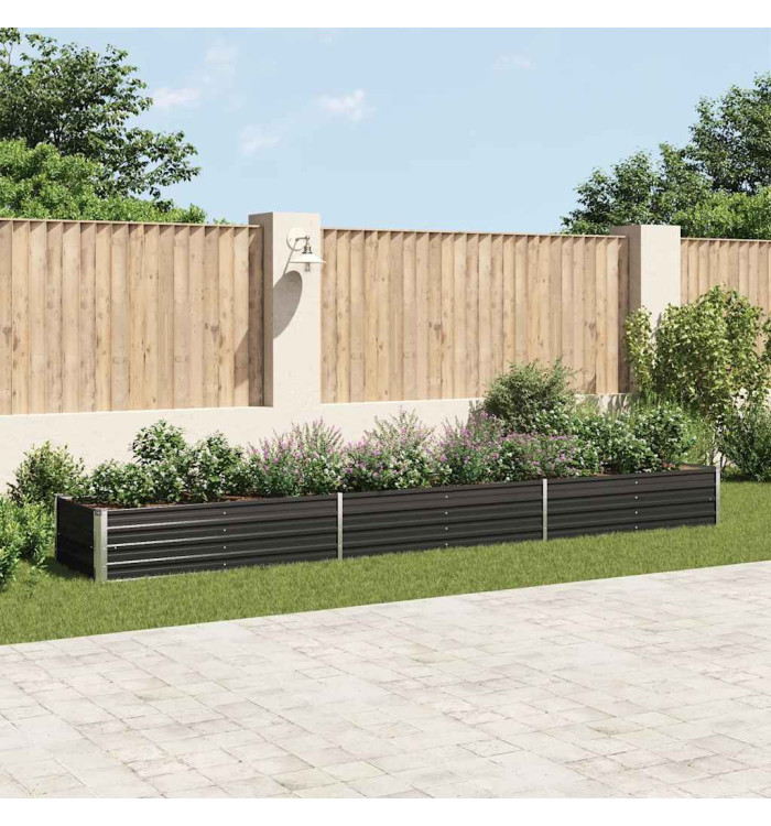 Lit surélevé de jardin Acier galvanisé 480x80x45 cm Anthracite | Mobilier & Déco