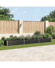 Lit surélevé de jardin Acier galvanisé 480x80x45 cm Anthracite | Mobilier & Déco