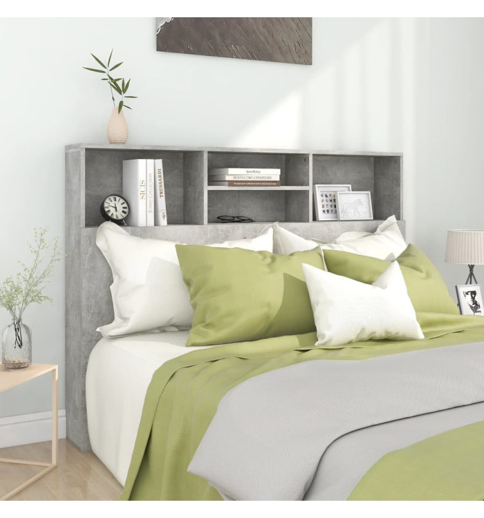 Armoire de tête de lit Gris béton 140x19x103,5 cm | Mobilier & Déco