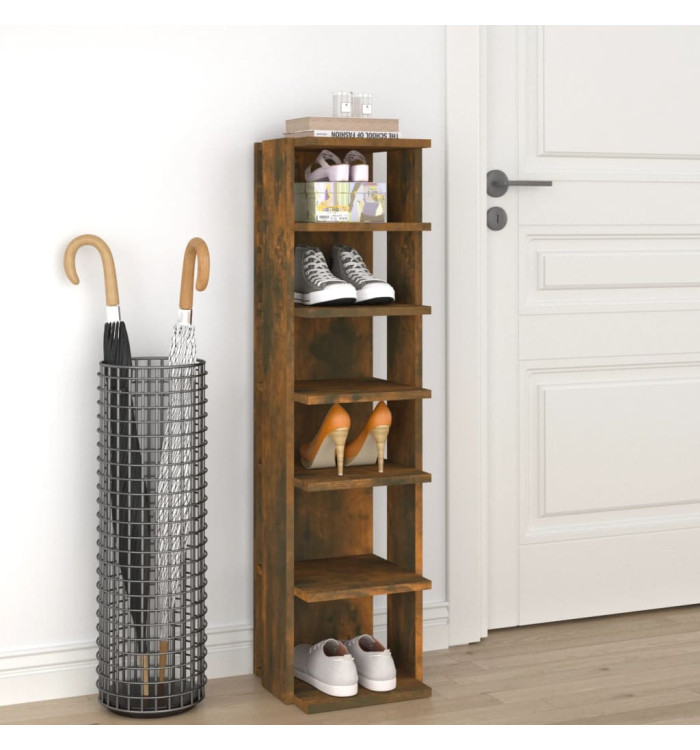 Étagère à chaussures Chêne fumé 27,5x27x102cm Bois d'ingénierie | Mobilier & Déco