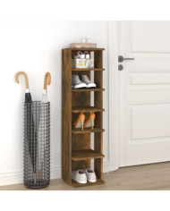 Étagère à chaussures Chêne fumé 27,5x27x102cm Bois d'ingénierie | Mobilier & Déco