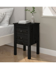 Table de chevet Noir 40x35x61,5 cm Bois de pin massif | Mobilier & Déco