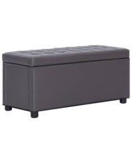 Pouf de rangement 87,5 cm Gris Similicuir | Mobilier & Déco