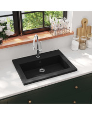 Lavabo en granit 600 x 450 x 120 mm Noir | Mobilier & Déco