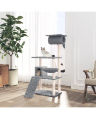 Arbre à chat avec griffoirs en sisal Gris clair 131 cm | Mobilier & Déco